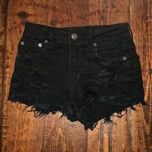 American Eagle black cut off short shorts